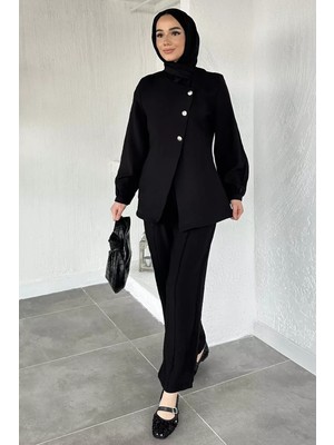 Julude Düğmeli Bluz Pantolon Tesettür Ikili Takım P-00020717