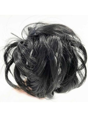 İlkyaz Fashion Siyah Renk Düz Model Hazır Telli Saç Şeklinde Peruk Postiş Toka (72)