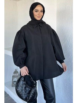 Julude Balon Kol Bel Bağlamalı Gömlek Tunik P-00020588