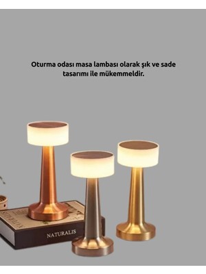 İlkyaz Fashion Modern Usb'li Kablosuz Masa Lambası – Minimalist Tasarım, 3 Farklı Parlaklık