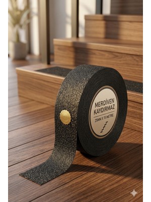 Primeaks Siyah Kaydırmaz Bant - Merdiven, Banyo, Iç ve Dış Mekan  - 25MM x 15 Metre