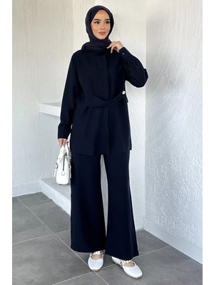 Julude Bel Detaylı Tesettür Tunik Pantolon Ikili Takım P-00020584