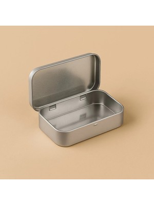Arynima 97X58X22 mm Gri Metal Açılır Kapanır Kutu | Çok Amaçlı Organizer Takı Oyuncak Sigara Kutusu