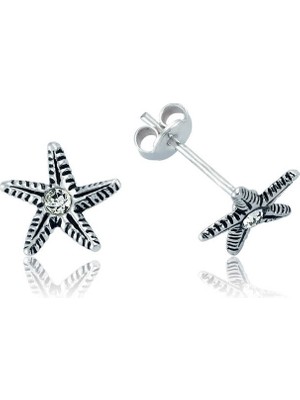 İlkyaz Fashion 925 Ayar Gümüş Deniz Yıldızı Çivili Küpe EA1160023 (72)