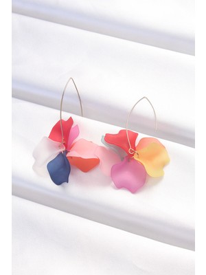 İsmiyle Al Renk Çiçek Küpe