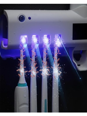 İlkyaz Fashion Uv Sterilizasyonlu Duvara Monte Otomatik Diş Fırçası Tutucu