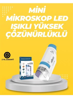 Taşınabilir LED Işıklı Cep Mikroskop – 80X–200X Büyütme