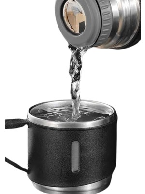 Termos Seti Paslanmaz Çelik 3 Bardaklı Vakumlu Termos Set 500 ml 12 Saate Kadar Isı Koruma