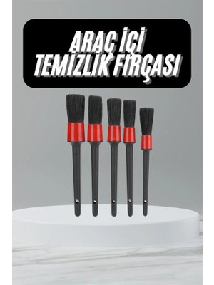5 Adet Oto Detaylı Temizleyici Araç Içi Temizlik Fırça Seti Koltuk Döşeme Kapı Toz Alma Fırçası