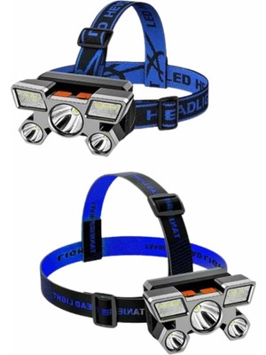 El Feneri Süper Kafa Lambası 4 Modlu 5 LED Kafa Feneri