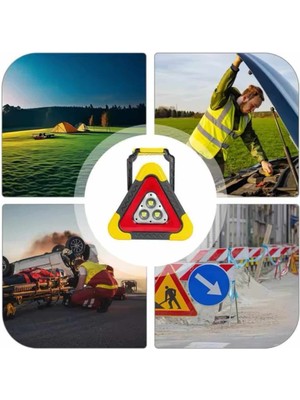 Işıklı Üçgen Reflektör LED Projektör Acil Durum Feneri Flaşör 500 Lümen