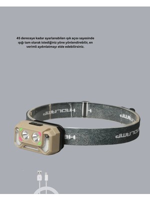 Şarjlı Wave Sensörlü LED Kafa Feneri Outdoor Kullanım