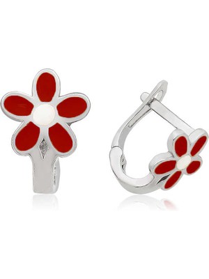 İlkyaz Fashion 925 Ayar Gümüş Çiçek Çocuk Küpesi T4130 (72)