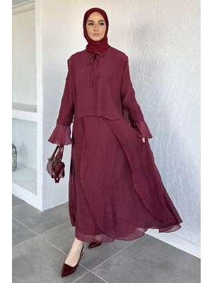 Julude Salaş Bluz Etek Kombinli Tesettür Ikili Takım P-00020583