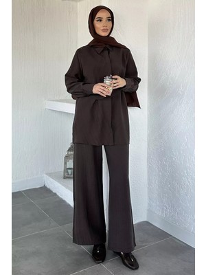 Julude Bel Detaylı Tesettür Tunik Pantolon Ikili Takım P-00020584
