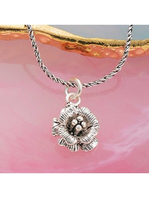 İlkyaz Fashion 925 Ayar Gümüş Gül Kadın Kolye T8031 (72)
