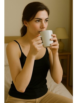 İlkyaz Fashion Ip Asklılı Bluz (Atlet- Tşhirt) LİKRALI-(17952) ILKYZHB-RS3455