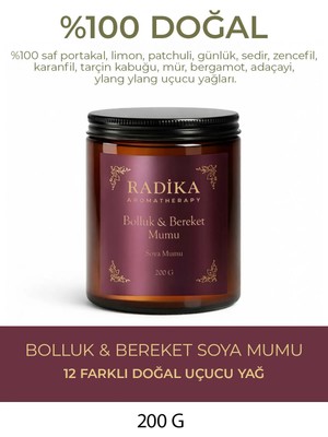 Radika Aromaterapi Bolluk& Bereket Mumu / Doğalsoya Mumu