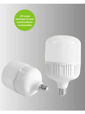 Elektrik Kesintileri Için Şarjlı LED Ampul 30W E27 Beyaz Işık