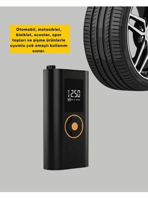 Çok Amaçlı Dijital Lastik Pompası Araç Bisiklet Top Uyumlu