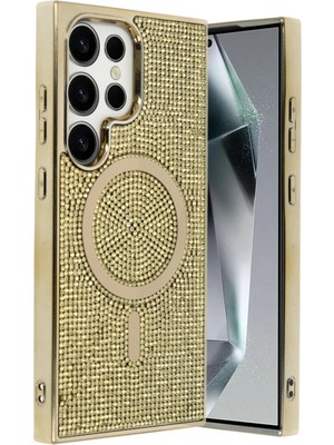 İlkyaz Fashion  Samsung Galaxy S24 Ultra Helen Magsafe Kapak - Gold
