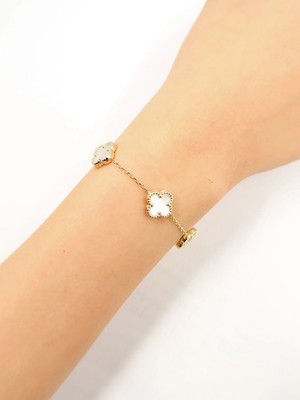 Ekinci Kuyumculuk 14 Ayar Sedefli Yonca Altın Bileklik 20CM