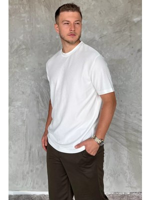 Mishar İtalia Kendinden Desenli Bisiklet Yaka Erkek Tişört P-00015985