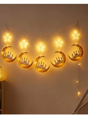 Pileli Store Ev Içi Ramazan LED Aydınlatma Saçağı 3 Metre Şık Tasarım