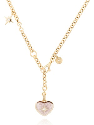 Cetaş Jewelry 14 Ayar Altın Pembe Sedef Çift Taraflı Tasarım Kolye