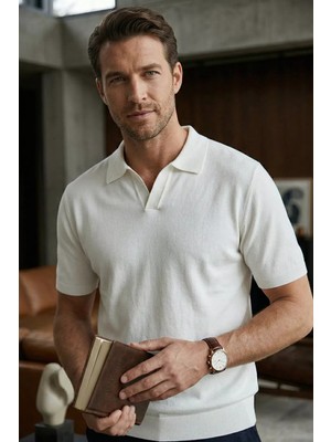 Erkek Polo Yaka Likralı Triko Tişört P-00020495