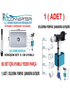 Rsconverter Üçlü Dönüşüm Seti 8 cm Iç Takım Şamandıra Doldurma Pompası