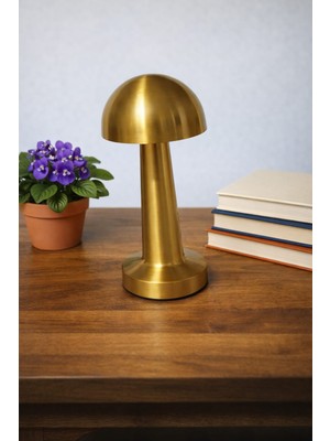 Cuppera Modern Mantar Masa Lambası Dokunmatik Şarjlı Ledli 3 Renk Işıklı Taşınabilir