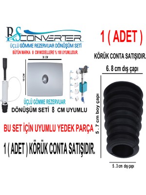 Rsconverter Üçlü Dönüşüm Seti 8 cm Iç Takım Boşaltma Alt Yatak Konik Gırtlak Contası