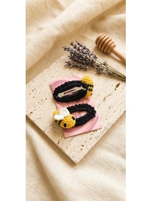 Hobilinka Minik Eller Için Tatlı Bir Dokunuş: Örgü Arı Figürlü Saç Aksesuarı Ikili Çıt Çıt Toka