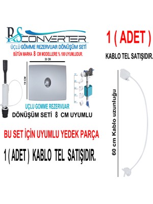 Rsconverter Üçlü Dönüşüm Seti 8 cm Iç Takım Boşaltma Kablo Telseti