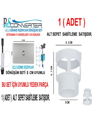 Rsconverter Üçlü Dönüşüm Seti 8 cm Iç Takım Boşaltma Alt Sepet
