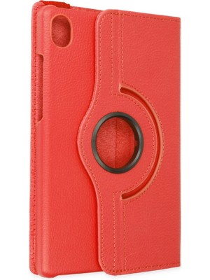 AyrStore Lenovo Tab M8 Kılıf 360 Tablet Deri Kılıf - Kırmızı