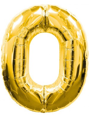 İlkyaz Fashion 0 Rakamlı Folyo Balon Gold Renk 40 Inç