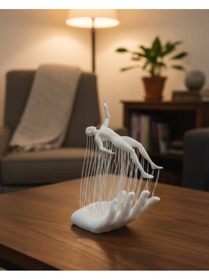 3D El Insan Figürü Beyaz Modern Sanatsal Dekoratif Biblo Nemere