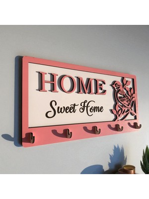 Vera Atölye Kuş Figürlü Anahtarlık Askısı – 30 cm x 15 cm Dekoratif Ahşap Anahtar Askısı