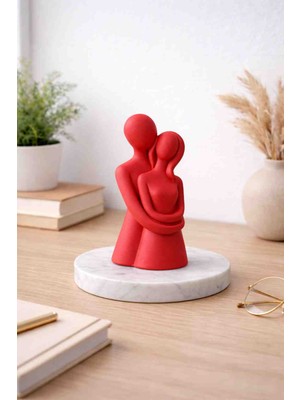 Aksesuar Kuşu Sarılan Çift Dekoratif Biblo Sevgili Hediyelik Vernikli