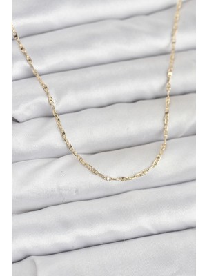 İlkyaz Fashion cm 14K Gold Renk Gemici Zincir Model 60 cm Kadın Kolye - TJ-BKO10936