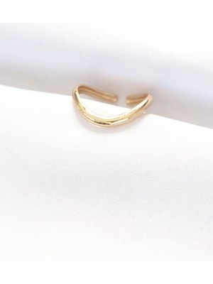 İlkyaz Fashion Yassı Gold Renk Ayarlanabilir Yüzük - TJ-BYK3101
