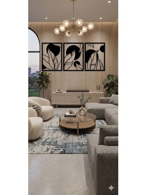 Ayaz Steel Art 3 Parça Modern Metal Duvar Tablosu