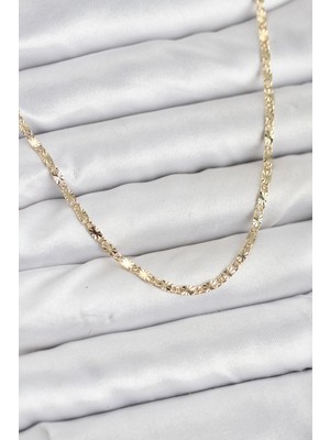 İsmiyle Al cm 14K Gold Renk Lazerli Zincir Model Kadın Kolye