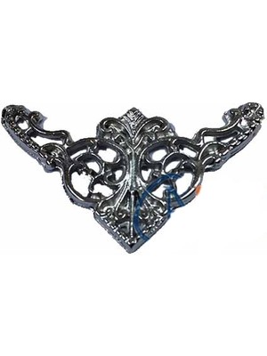 İlkyaz Fashion Dekoratif Köşe Süsü, Köşelik - Küçük, 19X34MM, Nikel, 100 Adet