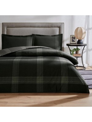 Özdilek Çift Kişilik Fitted Çarşaf Ranforce Nevresim Takımı Melange Siyah