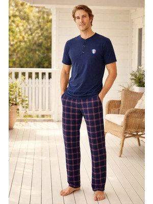 Pemilo Erkek 01125 Kısa Kol Süprem Pijama Takımı