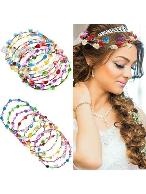 İlkyaz Fashion Renkli LED Çiçek Taç – 3 Işık Modlu Glow Parti Tacı