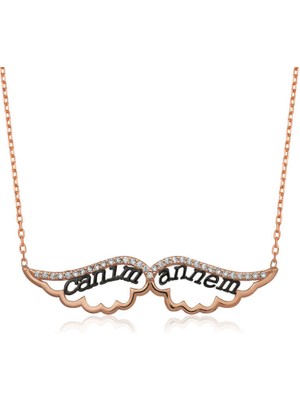 Noip 925 Ayar Gümüş Melek Canım Annem Kadın Gümüş Kolye PT2610718 (1204)